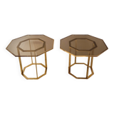 Paire de table basse laiton vers 1970