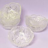 6 cups in chiseled glass