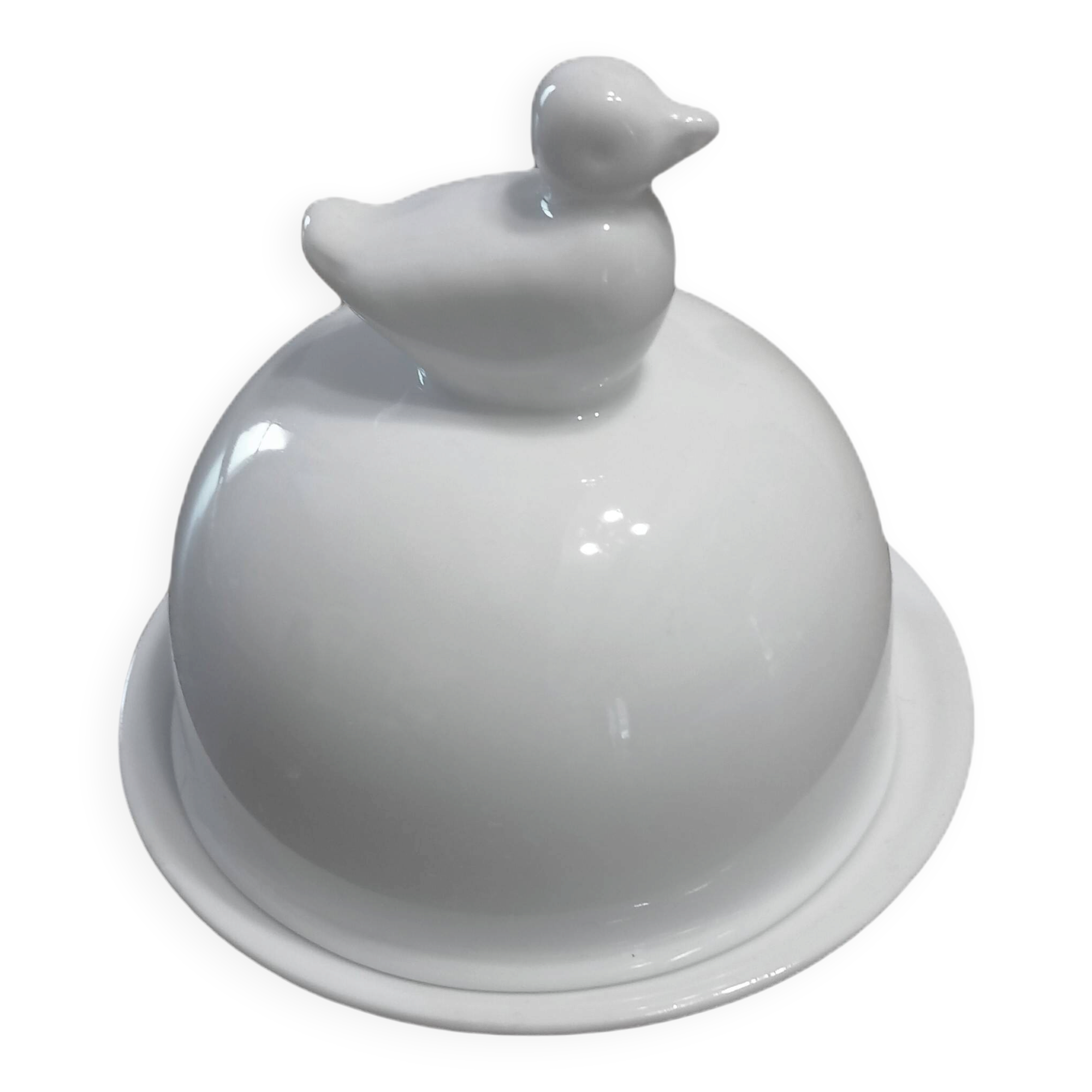 Small butter dish in porcelain