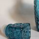 Vintage blue glass whiskey decanter