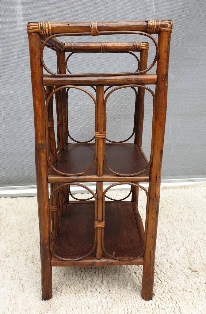 Rattan shelving unit