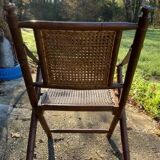 Teak and cane folding chair from the 1900s