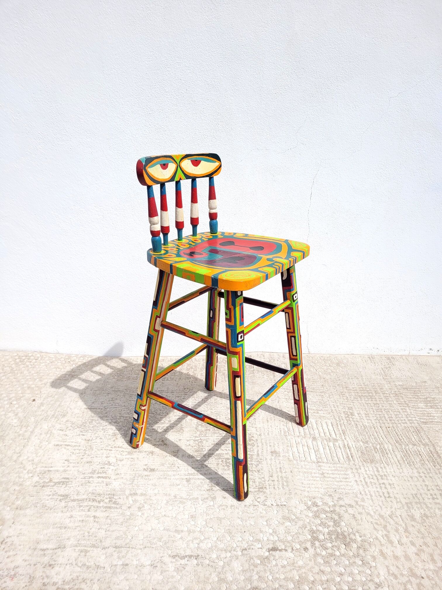 Painted wooden high chair