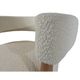 Contemporary Pair of Italian Armchairs, Wood and White Boucle Fabric