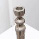 Brutalist vintage candlestick in gris patinated metal from Sweden, 1970s decorative lighting gift