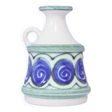 vintage white vase painted blue