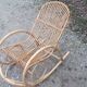 Rocking-chair rocking and armrests in vintage 60 year rattan