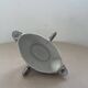 Antique white French porcelain sauce boat M&S with silver trim.