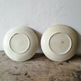 2 OLD SLASH PLATES WITH ROSES DECORATION