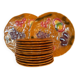 Old barbotine dessert service