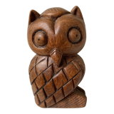 Hibou en bois sculpté