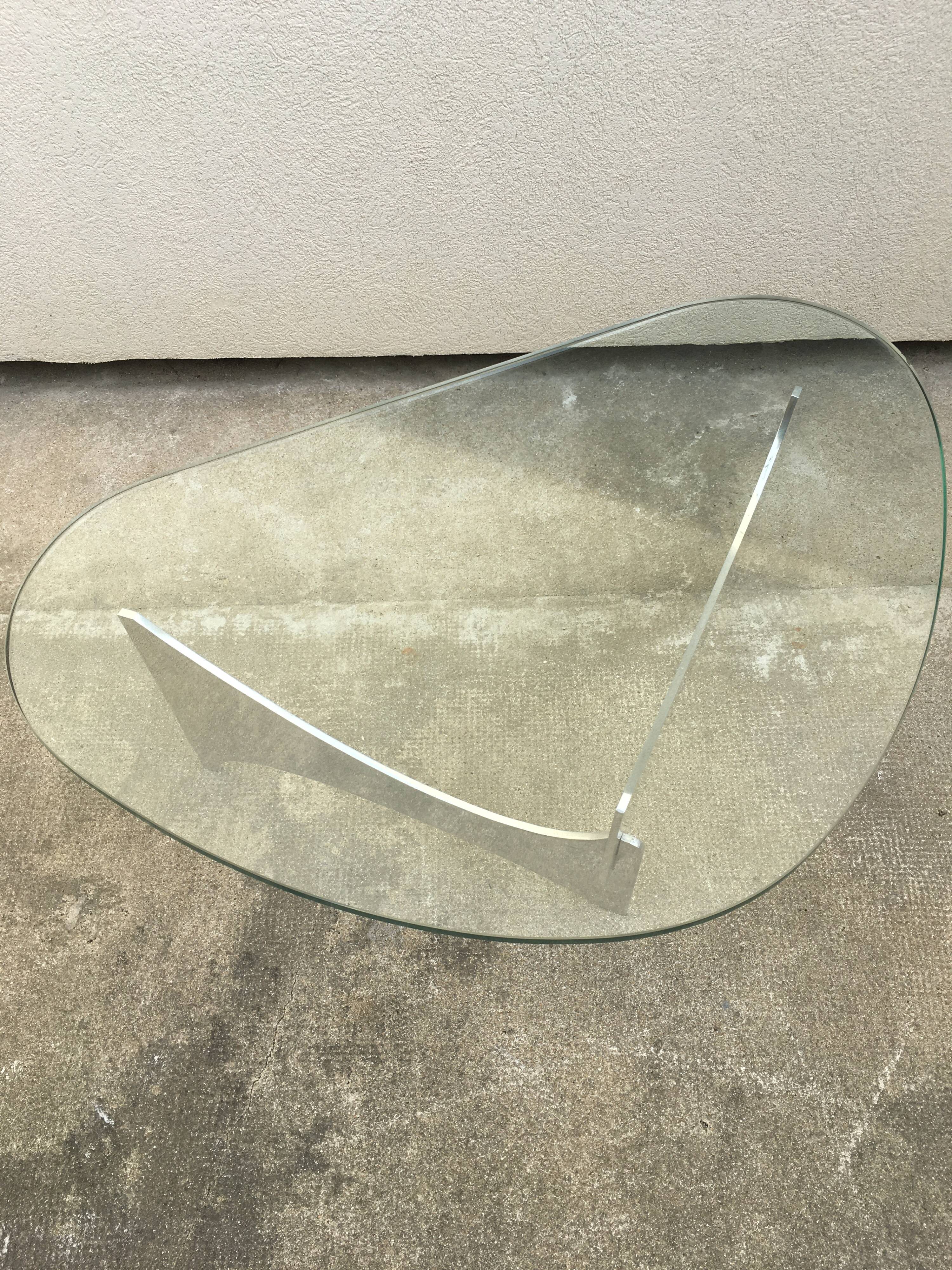 Glass and metal coffee table