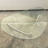 Table basse en verre et métal
