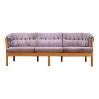 Lilac velour sofa, Danish design, 1970s, production: Denmark