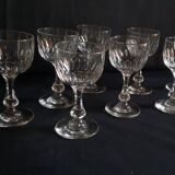 Val St Lambert, 8 crystal glasses, derby model.