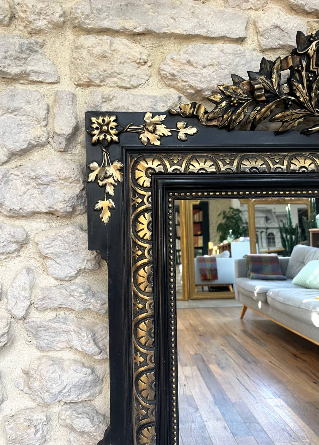 Antique Napoleon III mirror 124.5cm/83.5cm