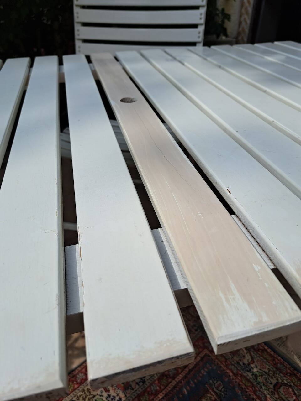 Vintage white wooden garden furniture