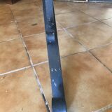 Travertine and wrought iron dining table