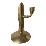 Brass candlestick, in the shape of a cactus