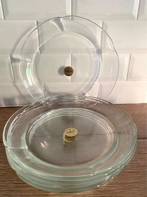 6 new Duralex transparent flat plates