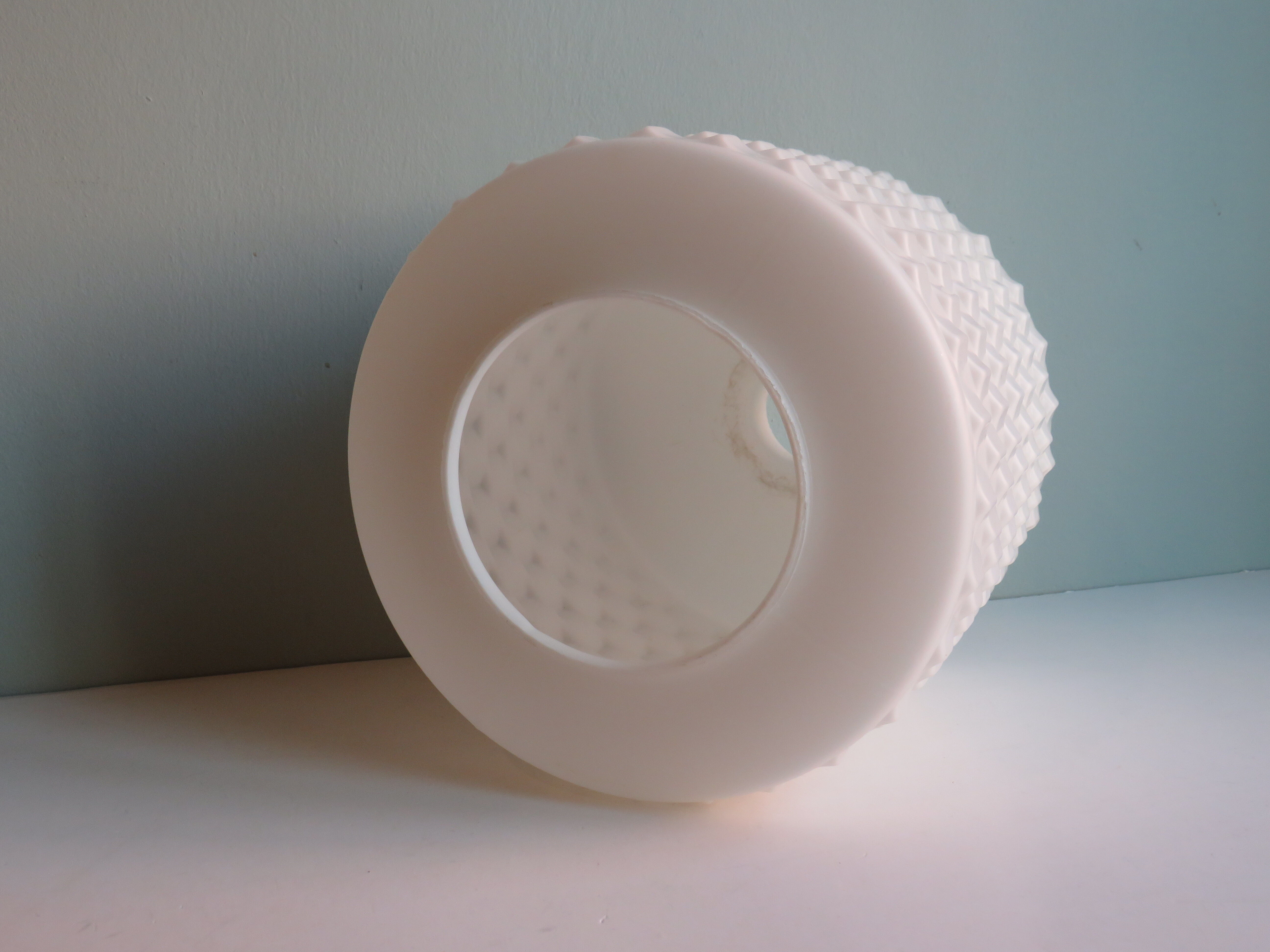 Art-Deco pendant lamp with white frosted glass lampshade from the 1930