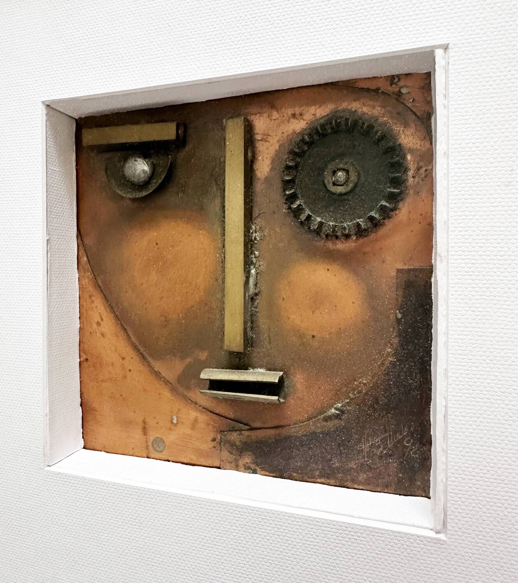 Avant-Garde Cubist portrait sculpture in flamed metal, Germany, 1990s
