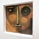 Avant-Garde Cubist portrait sculpture in flamed metal, Germany, 1990s