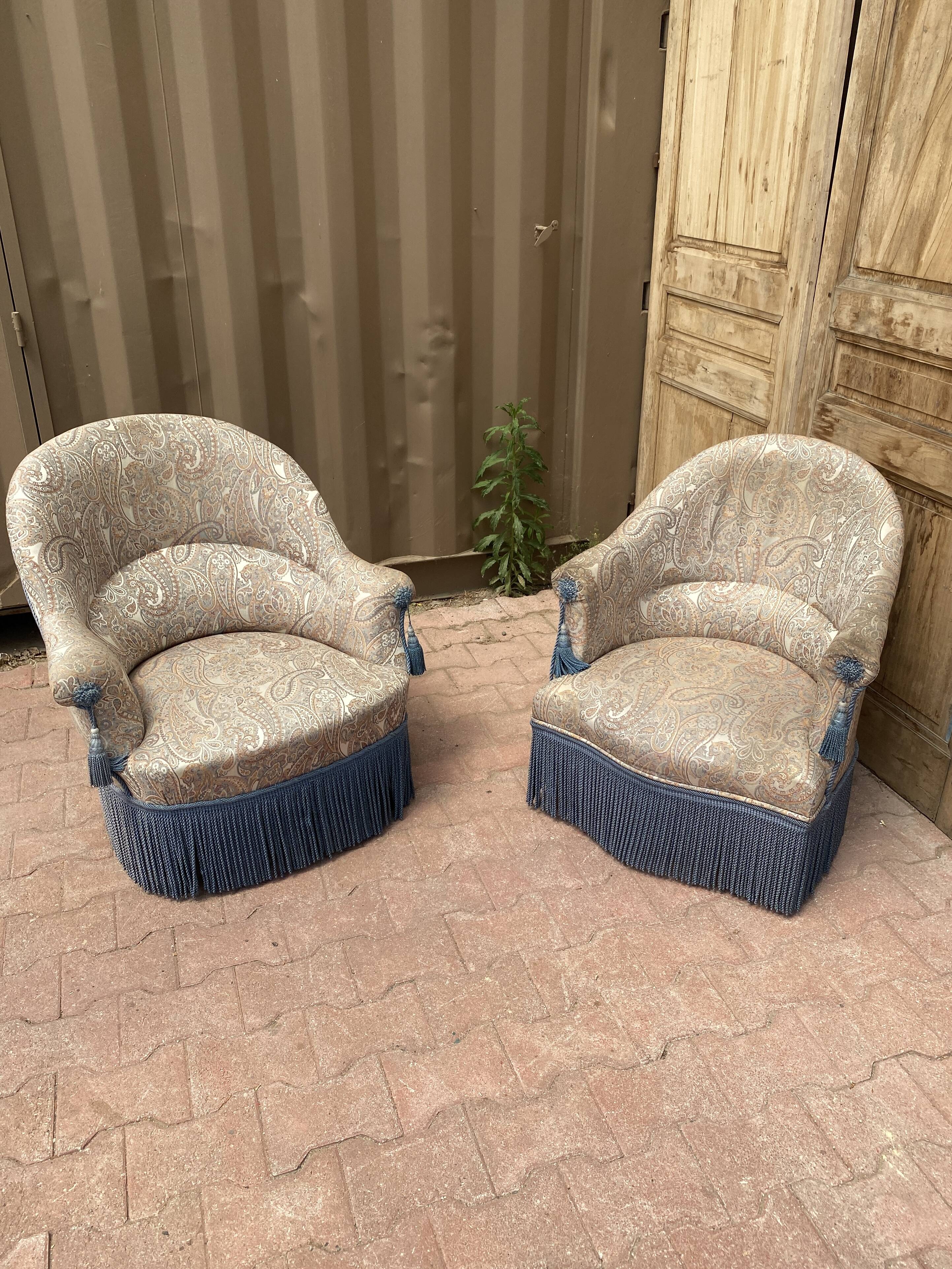 Pair of toad armchairs