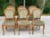 Set of 6 Louis Philippe Louis XV medallion chairs in solid wood with green velvet.