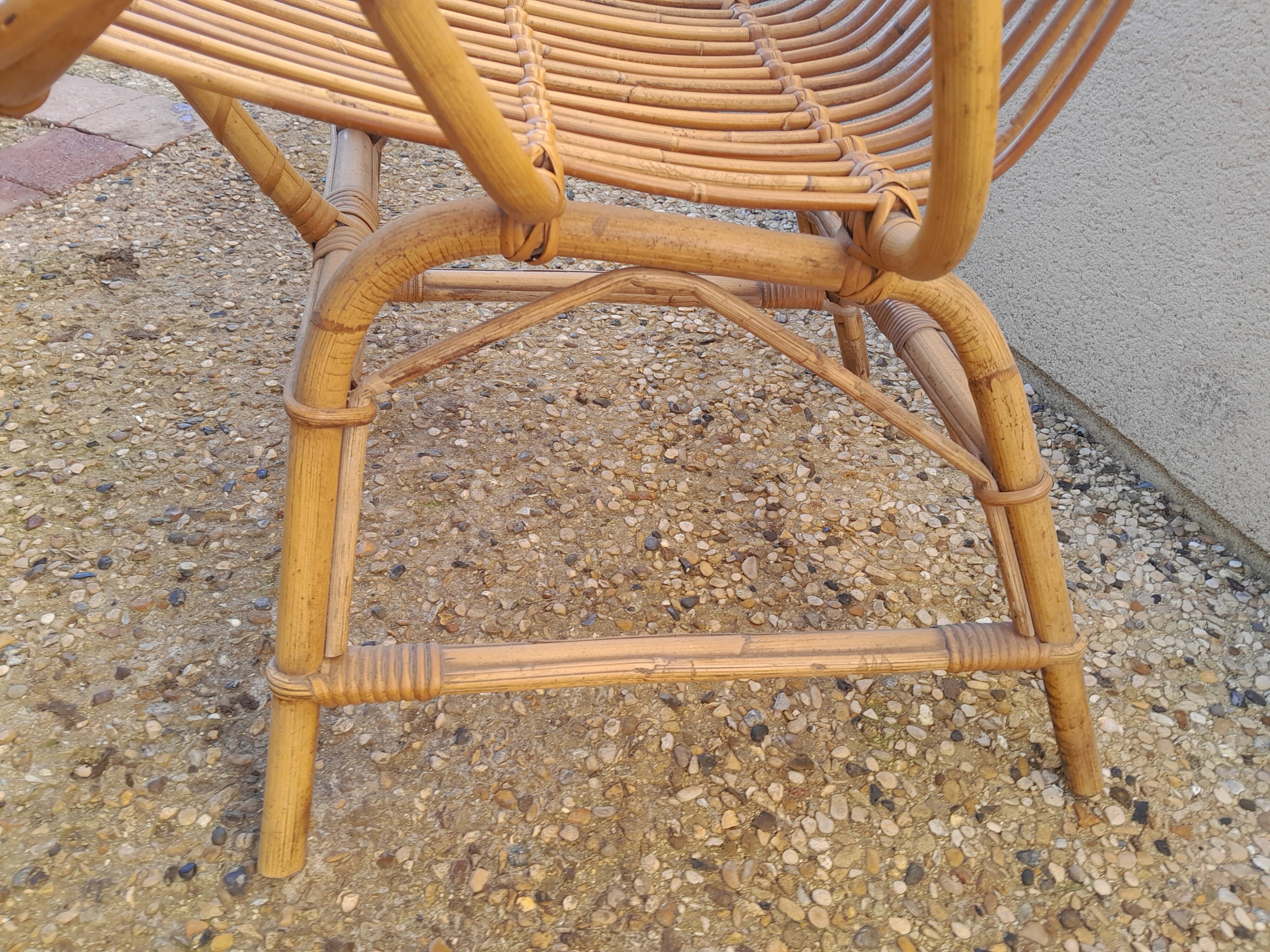 Vintage rattan armchair