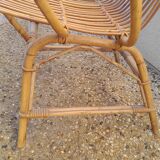 Fauteuil en rotin vintage