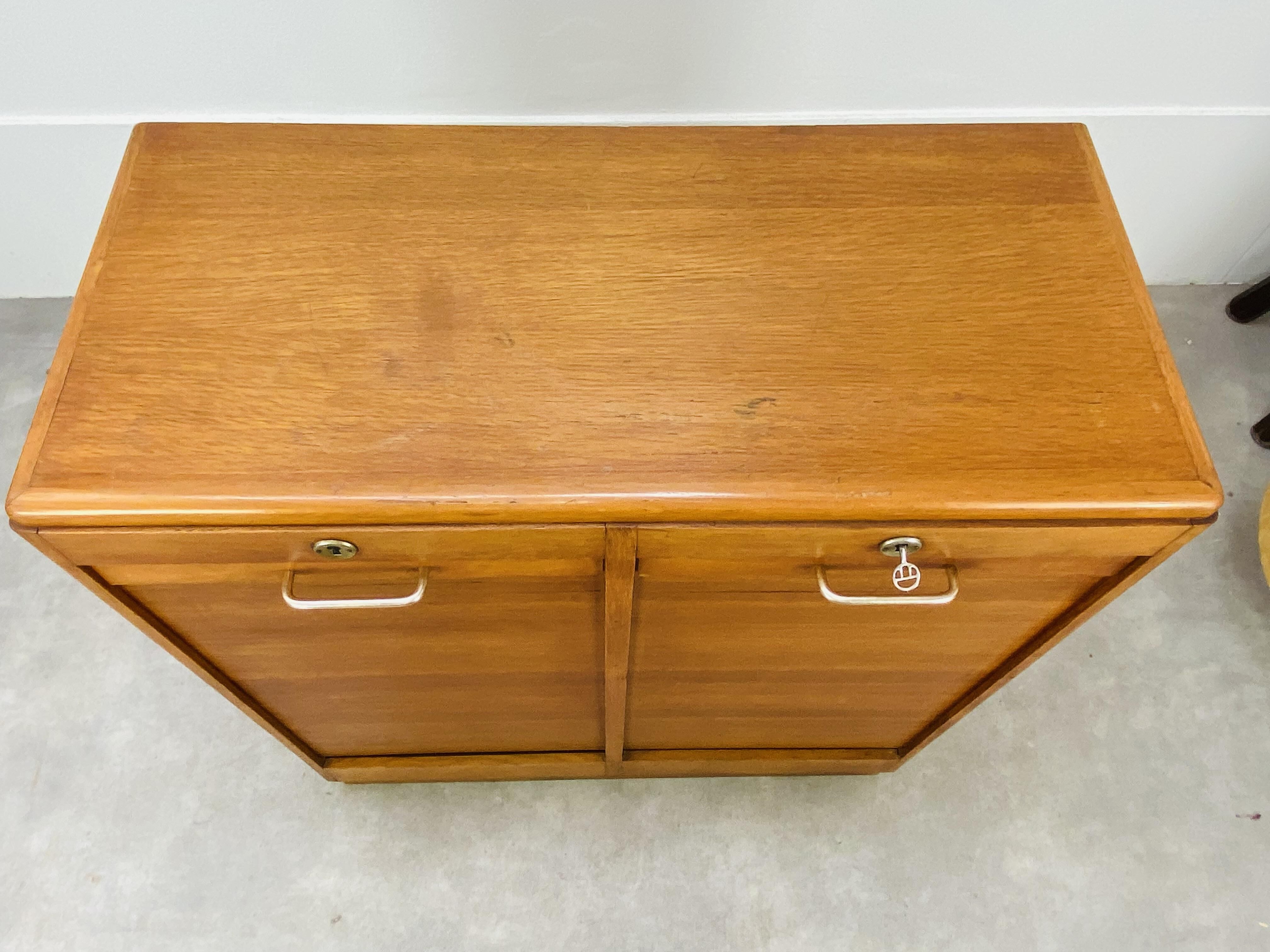 Double curtain binder cabinet