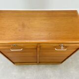 Double curtain binder cabinet