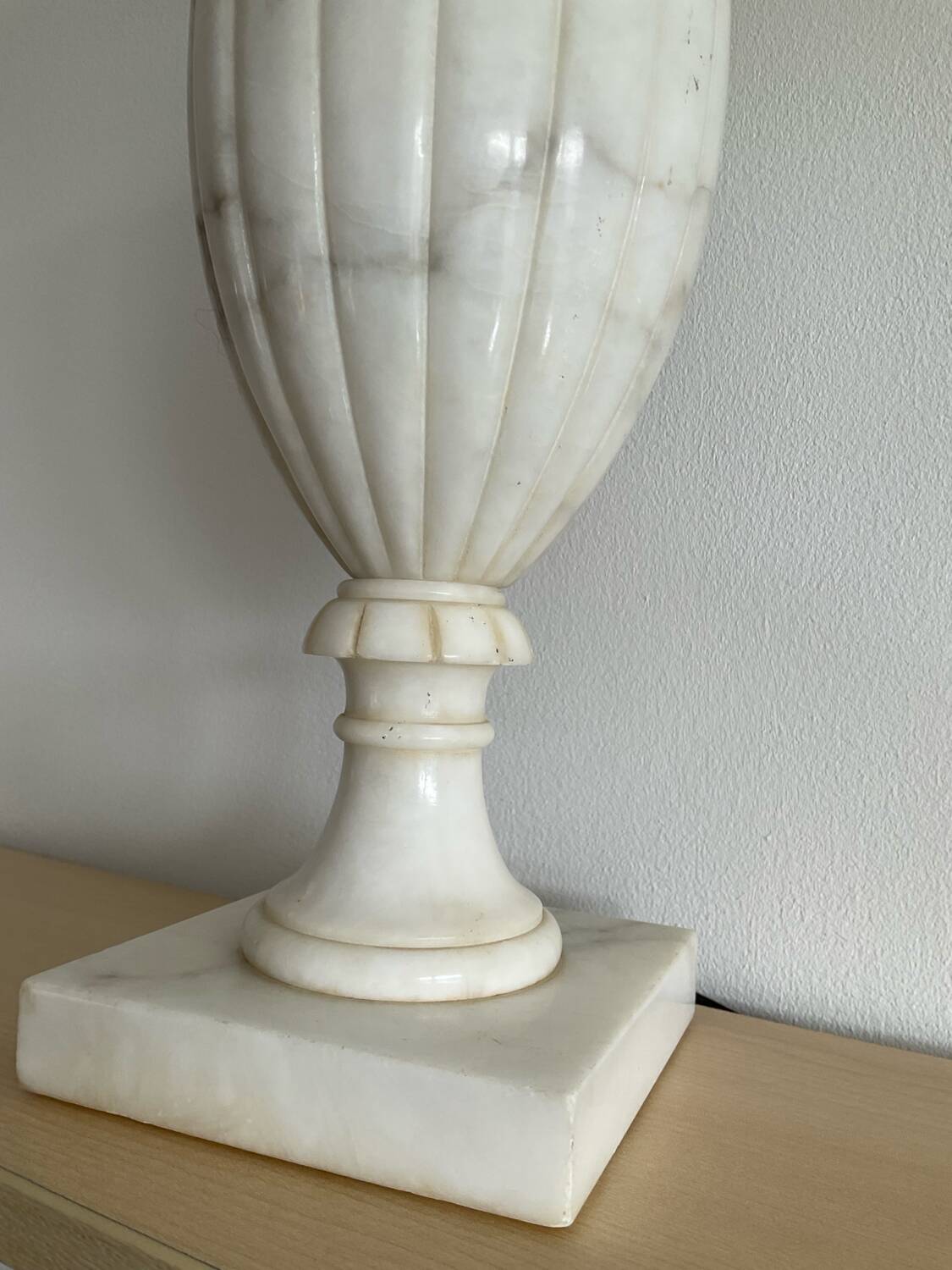 Antique Alabaster Lamp Base Italy 1970s