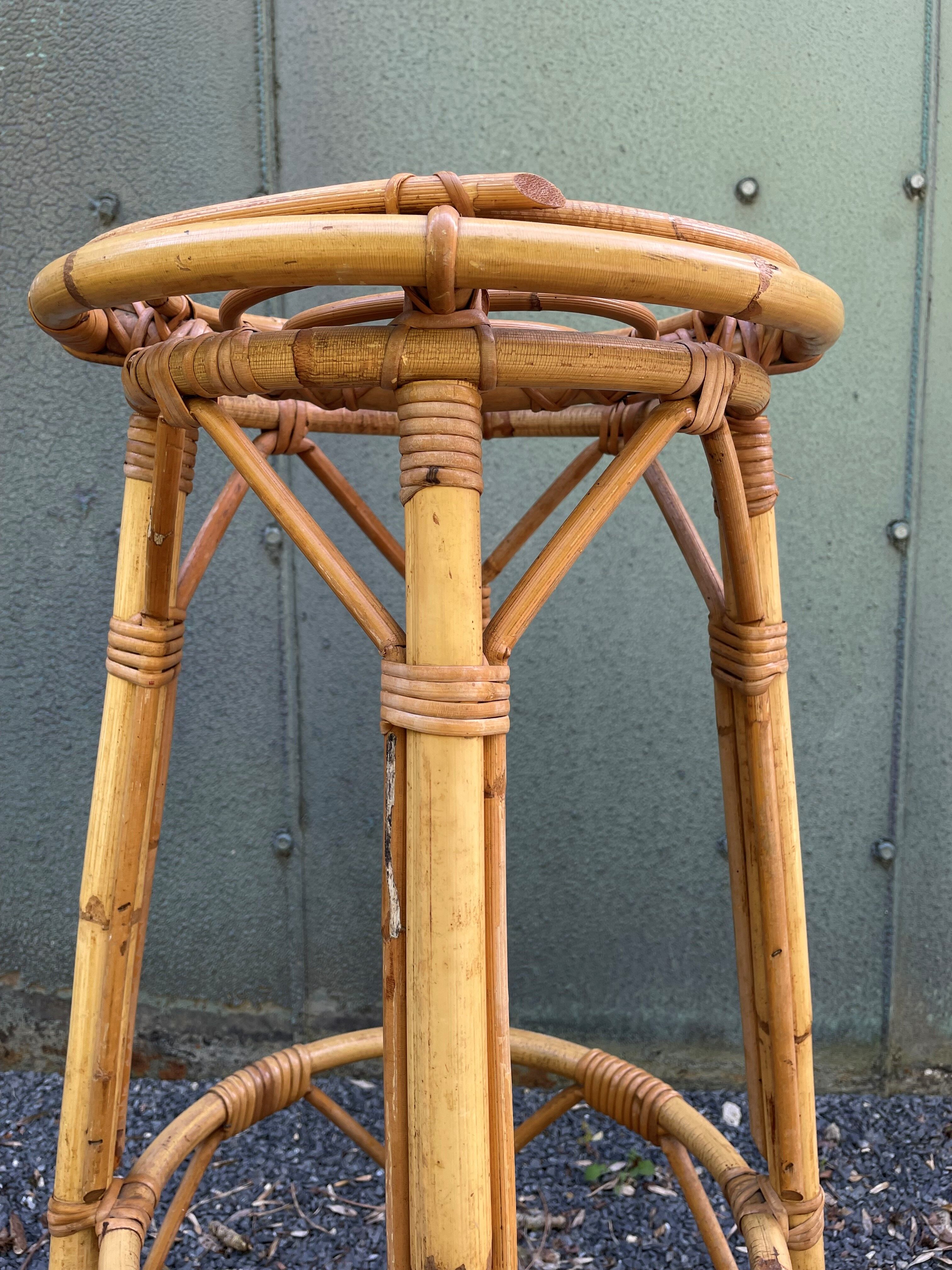 Vintage rattan bar stool