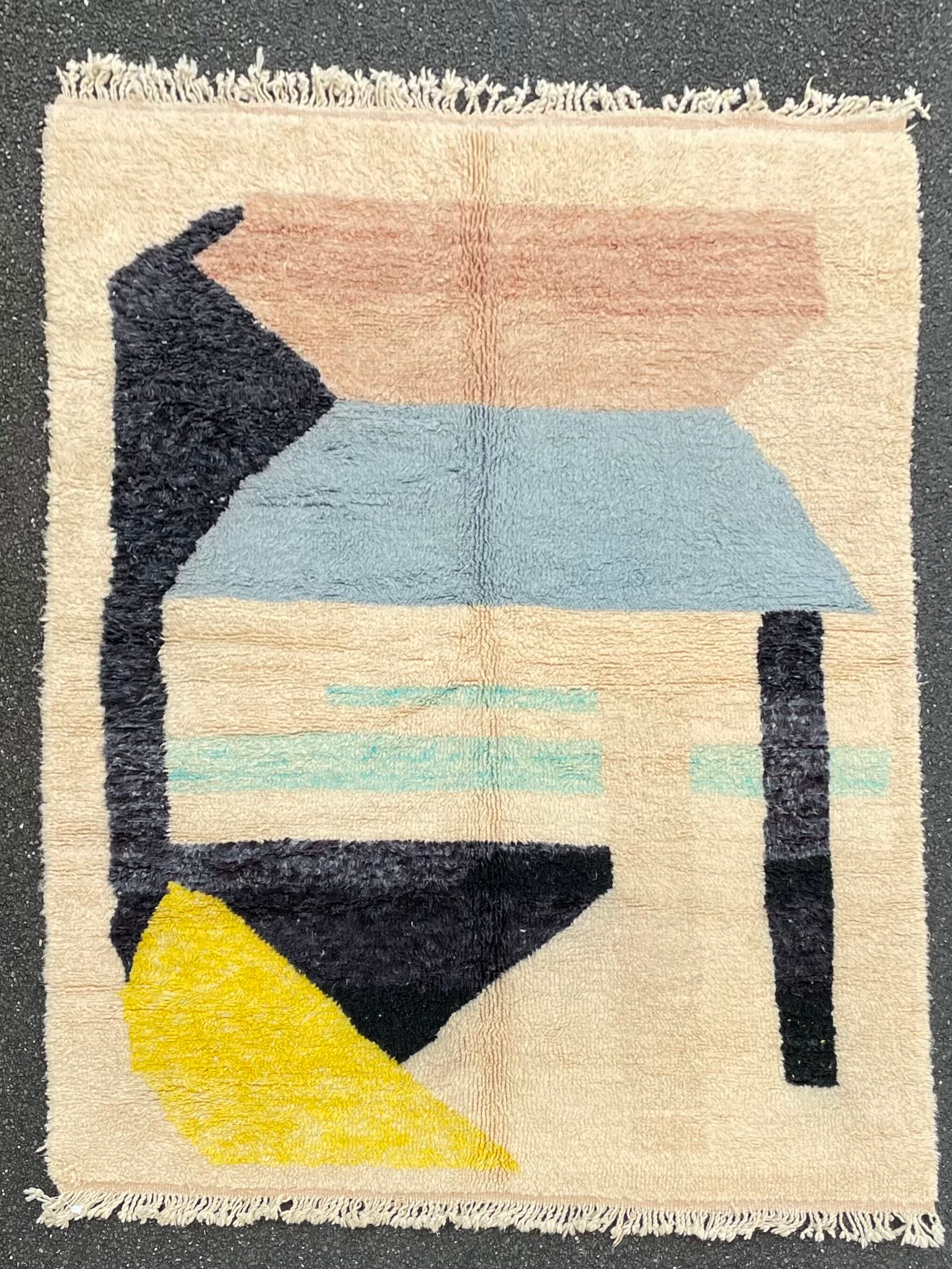 Modern wool berber rug 200x280 cm