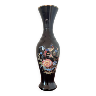 Black glass vase