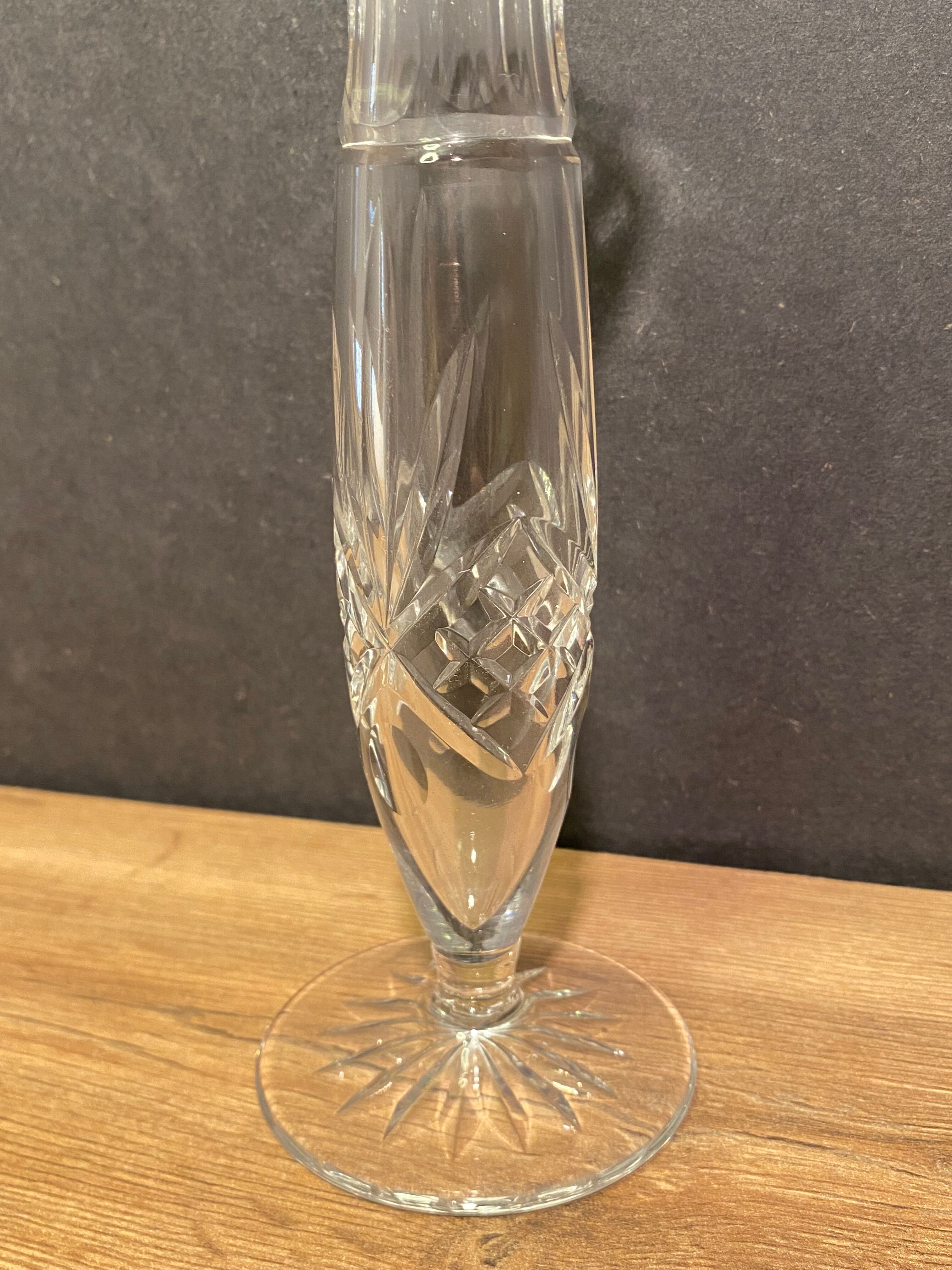 Cut crystal soliflore vase