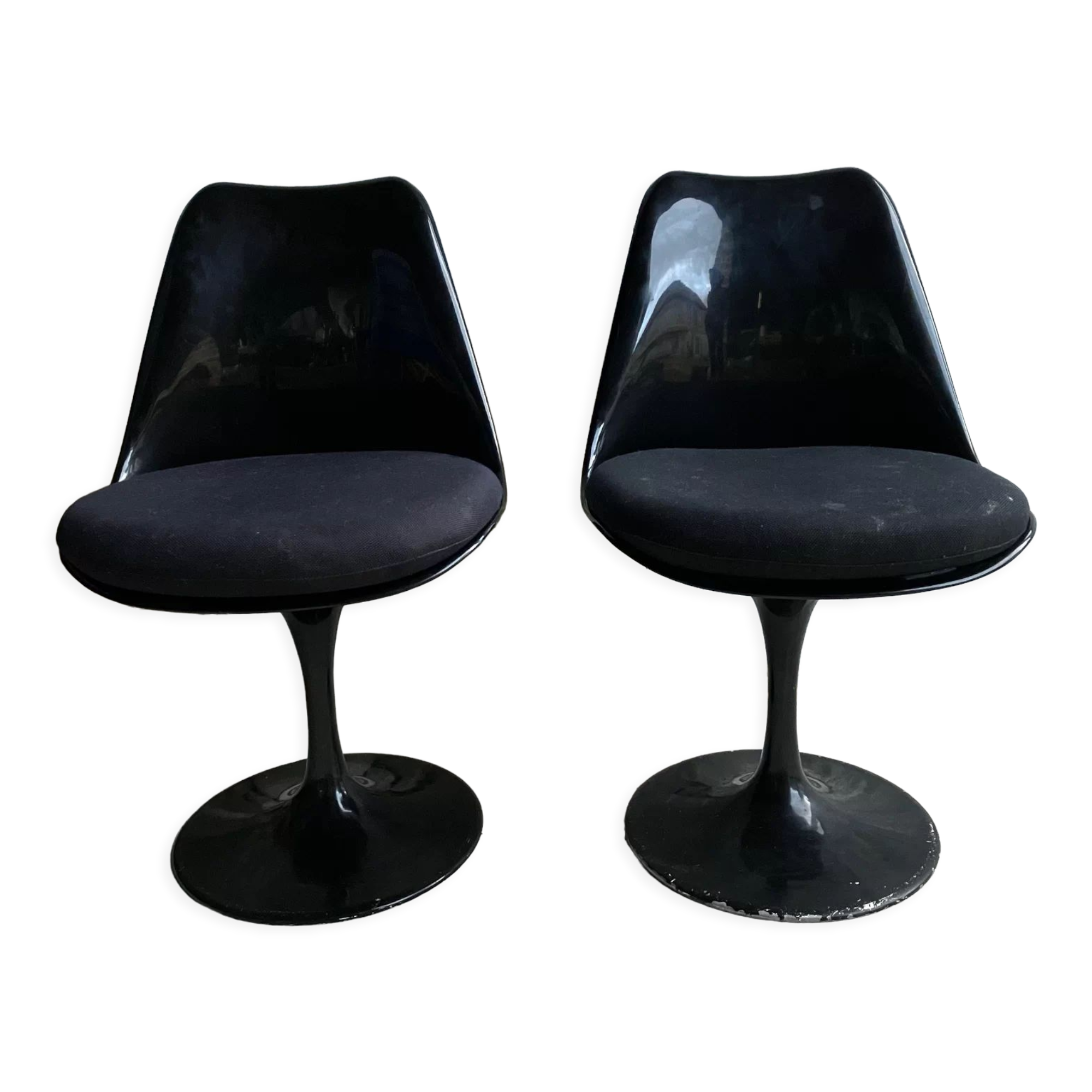 Pair of black Tulip chairs