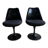Pair of black Tulip chairs