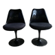Paire de chaises tulipe noires