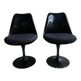 Pair of black Tulip chairs