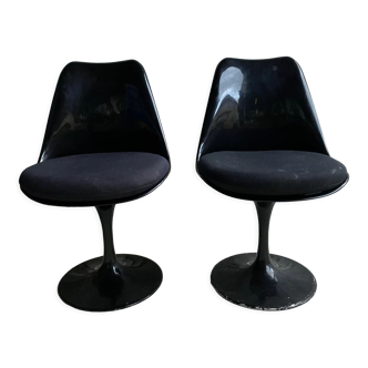 Pair of black Tulip chairs