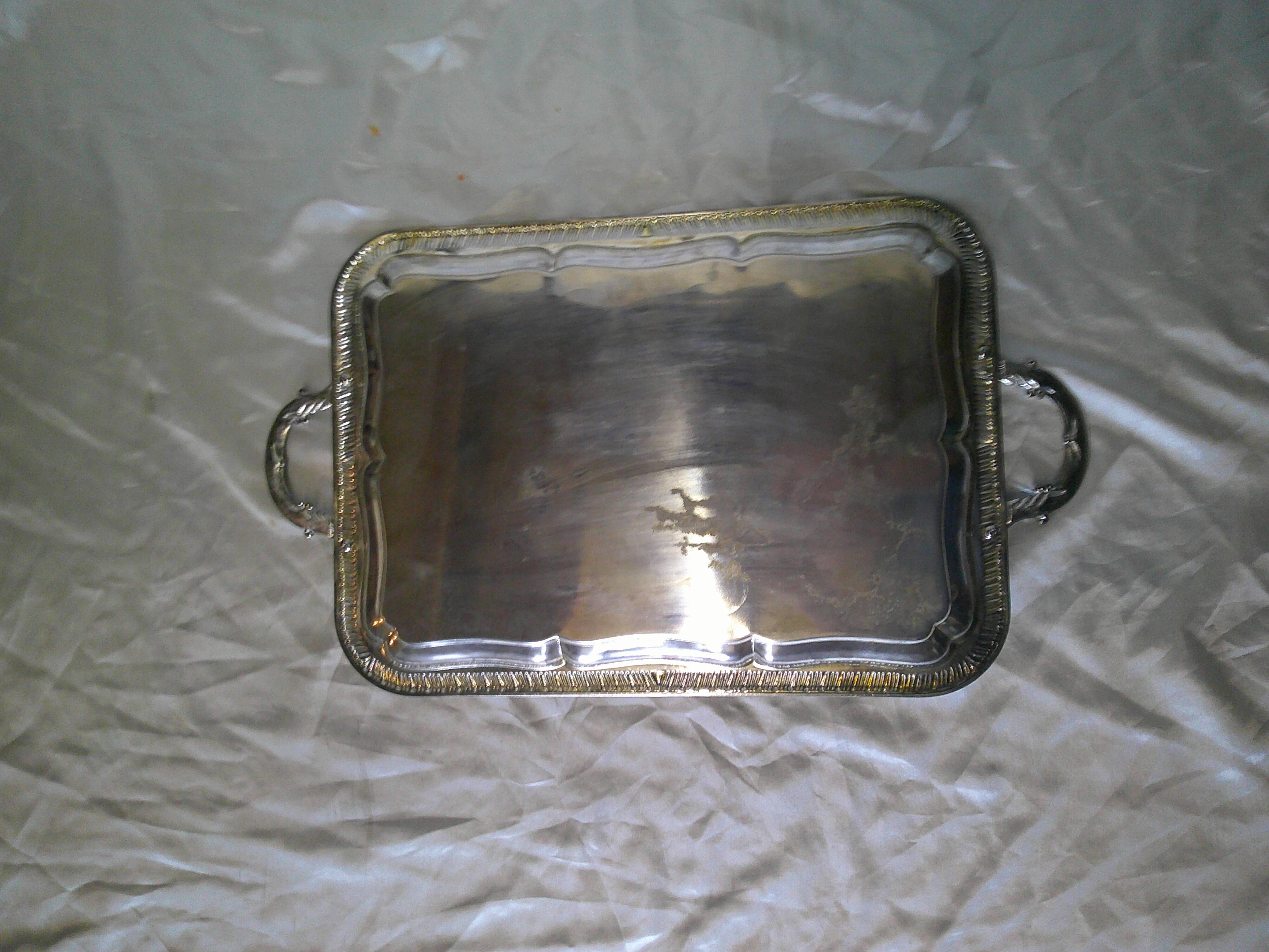 Silver-plated serving tray
