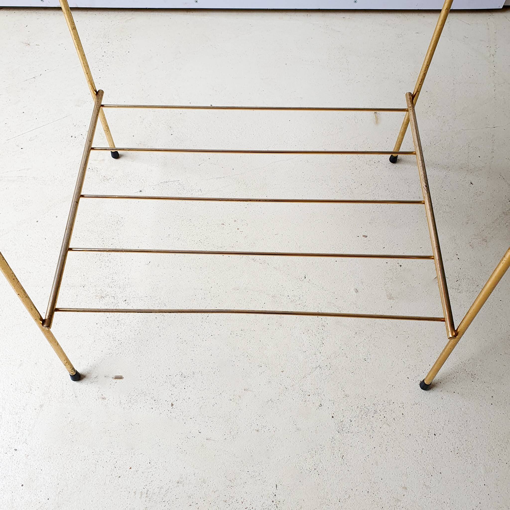 Gold metal bedside table