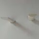 Pair of vintage wall lights with variable intensity, white lacquered metal, France 1970