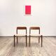 Mid-Century Model 75 Chairs in Teak by Niels O. Møller for J.L. Moller, 1950, Set of 2