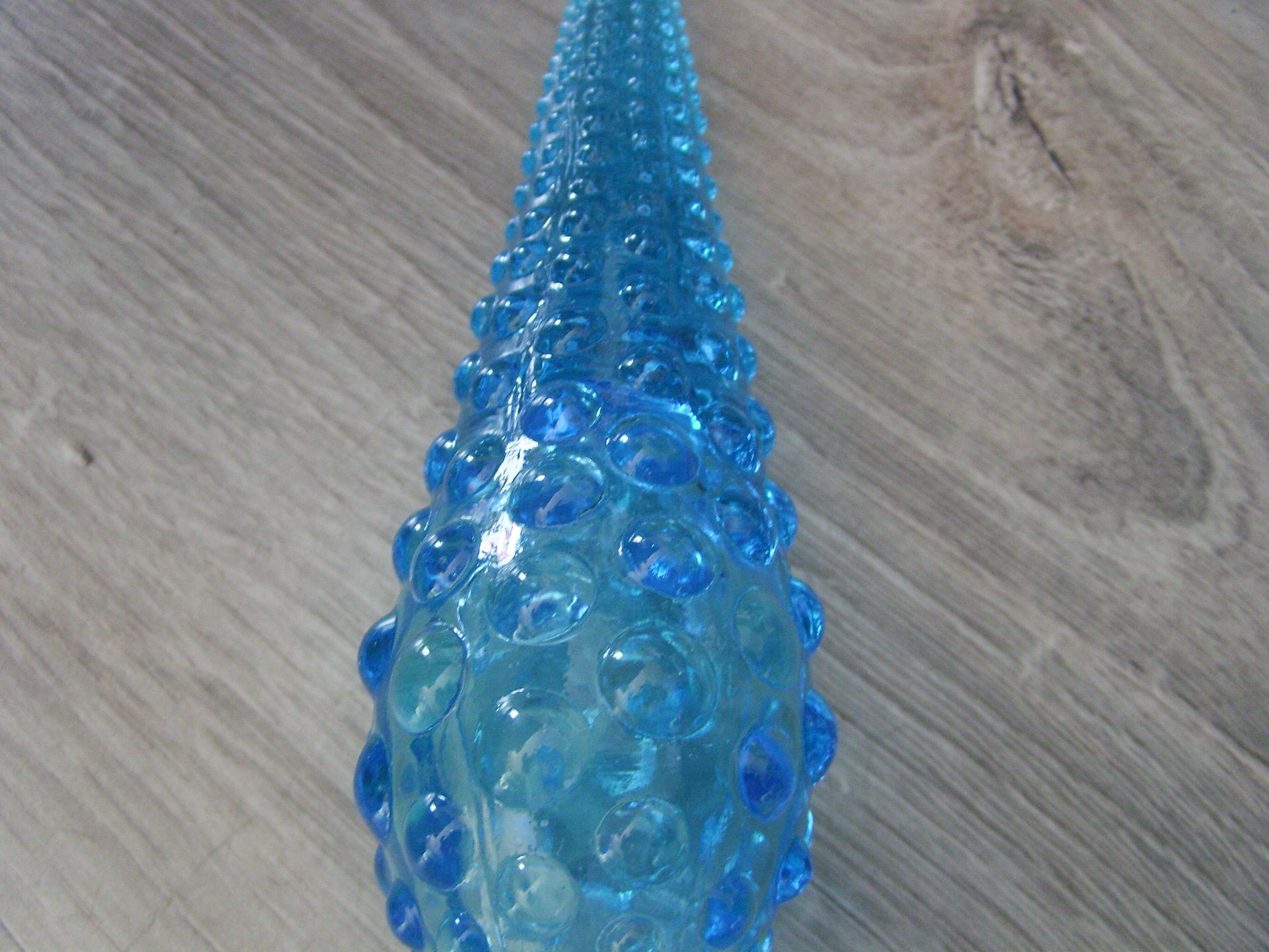 Vintage empoli Italian blue glass carafe