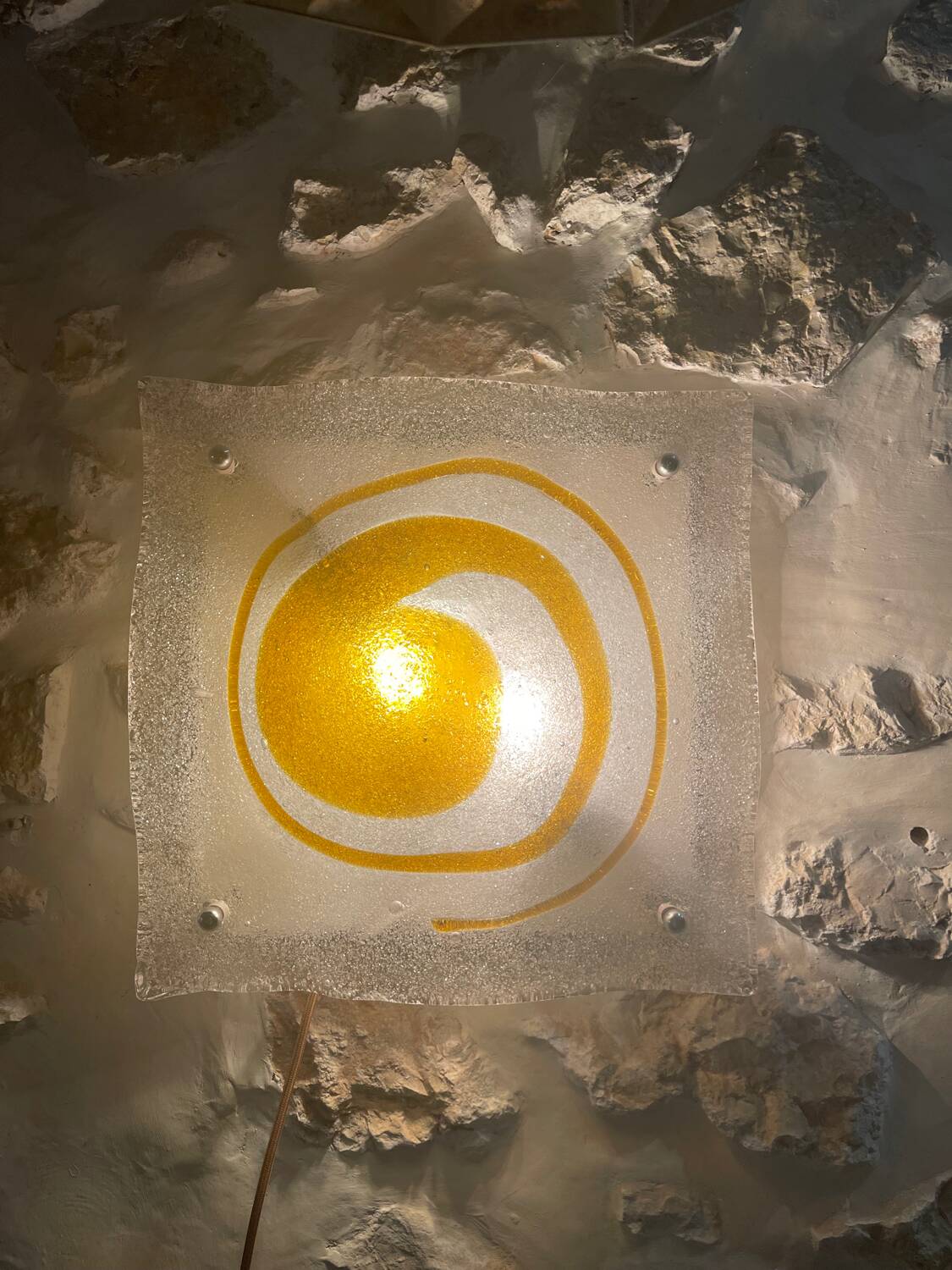 Mazzega two-tone Murano glass wall lamp, Italy 1970