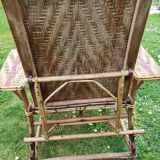 Chaise longue rotin osier